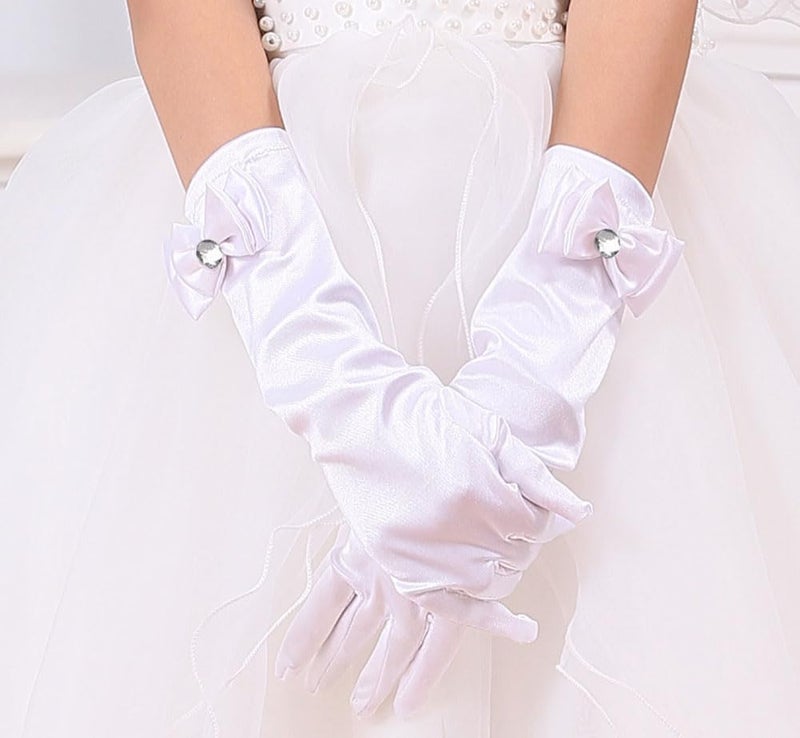 Yosbabe Princess Peach Costume Dress up Accessories for Girls Gloves Tiara Crown Wand Brooch Earrings Halloween Cosplay Accessories Christmas Gifts Set (White Peach) - Image 5